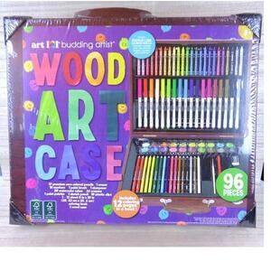 Art 101 Budding Artist Multifunctional Set Wood Art Case with‎ 96 Pieces Age 8+